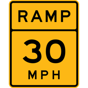 W13-3 Advisory Exit Ramp Speed Sign