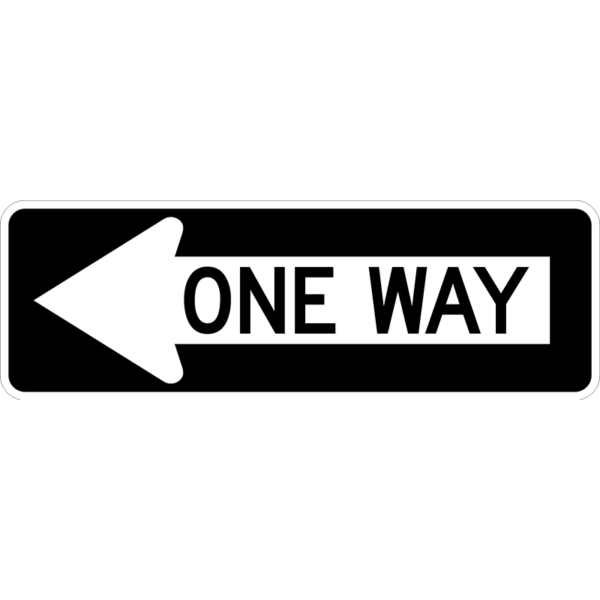 R6-1L One Way Left Arrow Sign