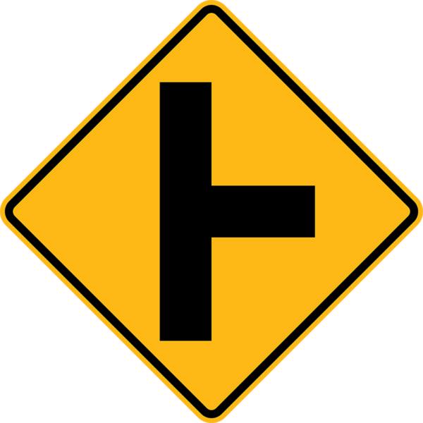 W2-2R Side Road Symbol Right Sign