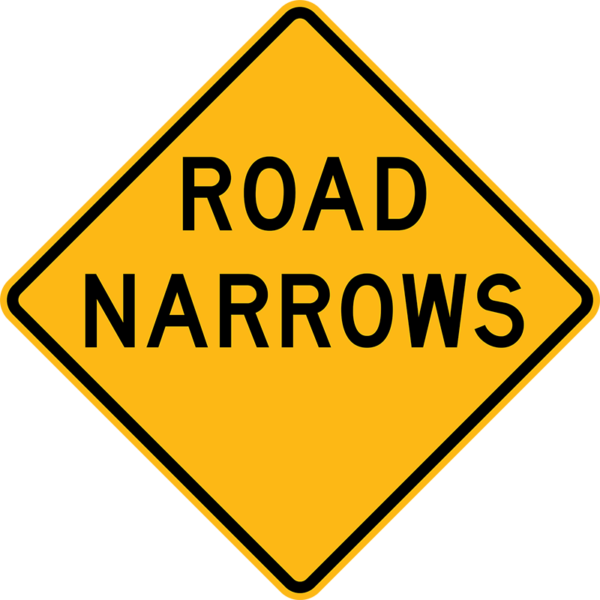 W5-1 Road Narrows Sign