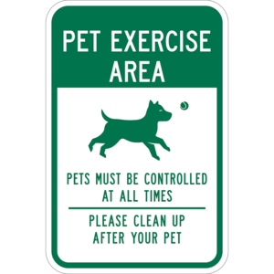 Pet Exercise Area Sign