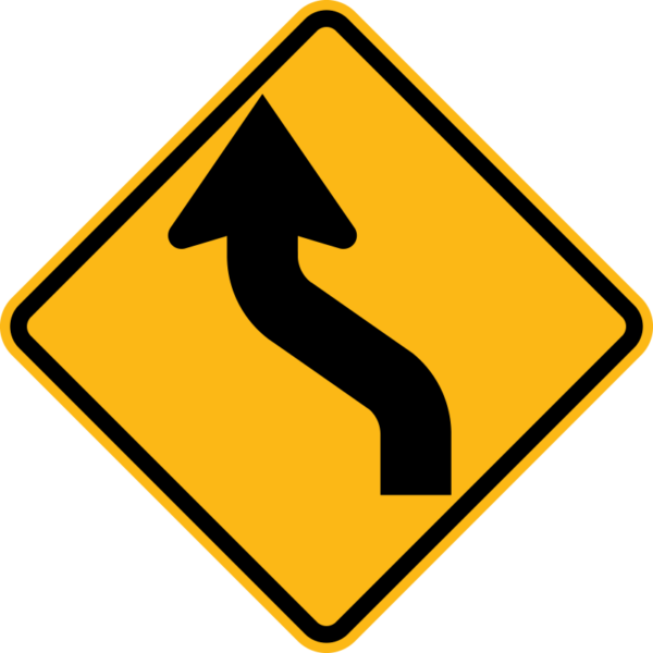 W1-4L Reverse Curve Symbol Left Sign