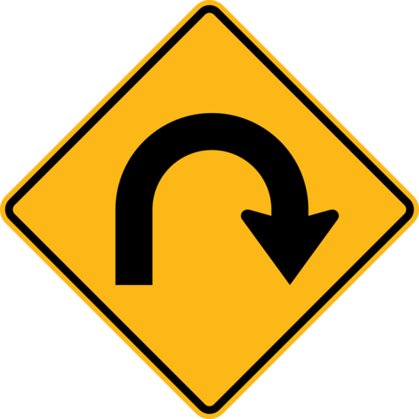 W1-11R Hairpin Curve Symbol Right Sign