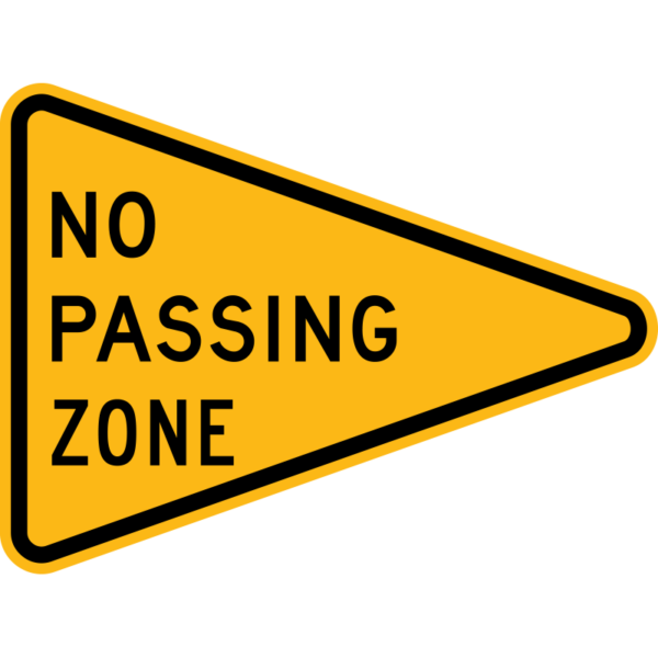 W14-3 No Passing Zone Pennant Sign