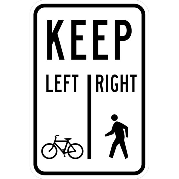 R9-7 Keep Left/Right To Pedestrians And Bicyclists Sign