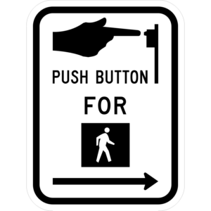 R10-3R Push Button for Walk Signal Right Arrow Sign
