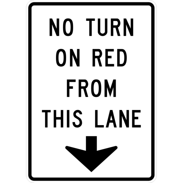 R10-11d No Turn On Red From This Lane Sign