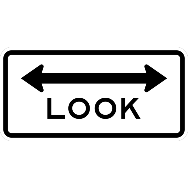 R15-8 Look Double Arrow Sign