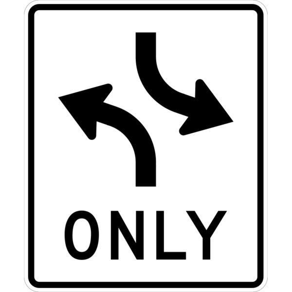 R3-9a Two Way Left Turn Only Sign