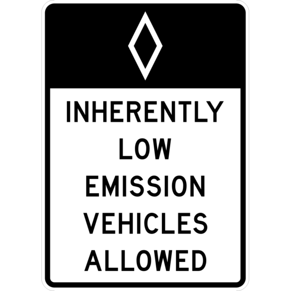 R3-10a HOV Only Lane Ahead Post-Mounted Sign
