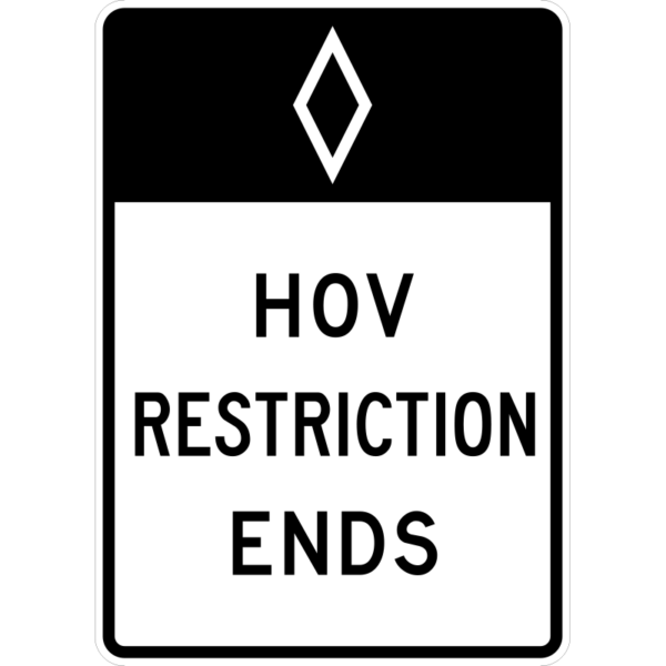 R3-12c HOV Restriction Ends Sign