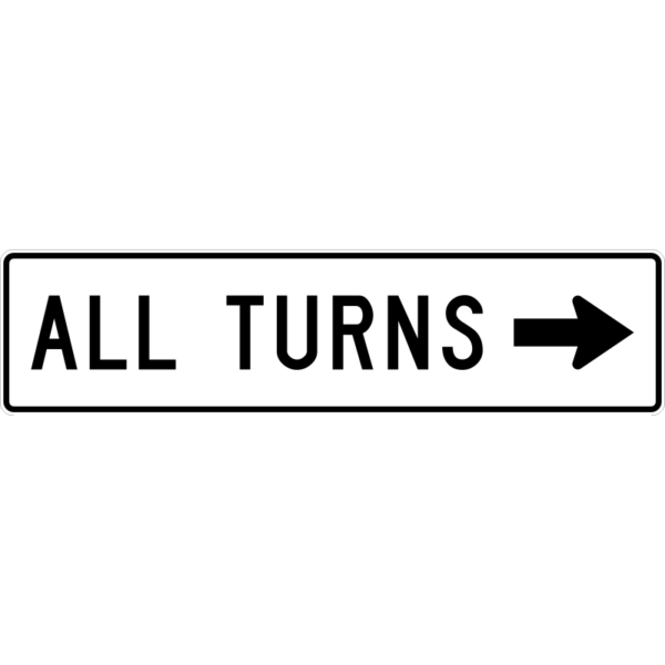 R3-25 All Turns Directional Right Arrow Sign