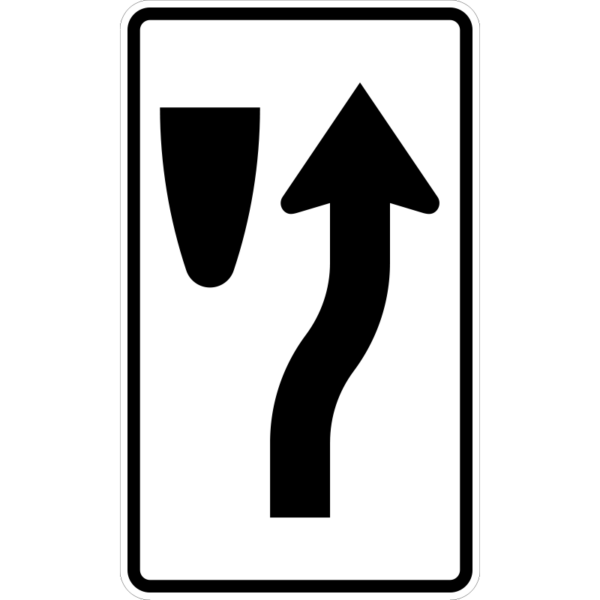 R4-7c Narrow Keep Left Symbol Sign