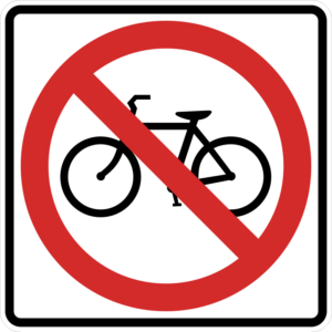 R5-6 No Bicycles Symbol Sign