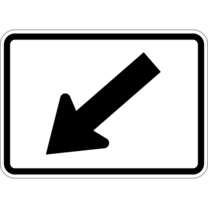 M6-2aL Directional Arrow Auxiliary Down Left Sign