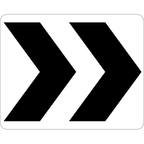 R6-4 Roundabout Directional 2 Chevrons Sign