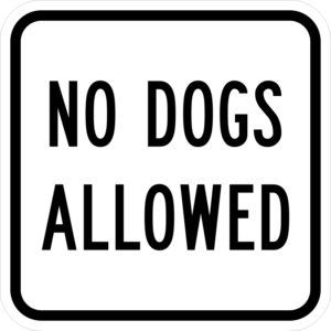 No Dogs Allowed Sign