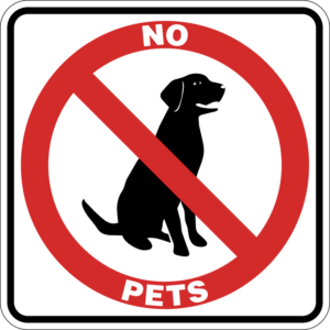 No Pets Dog Symbol Sign