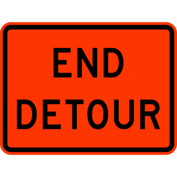 M4-8a End Detour Construction Sign