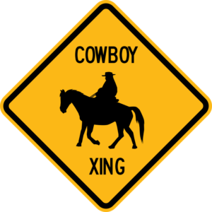 Cowboy XING Sign