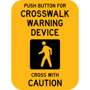 Push Button For Crosswalk Warning Device Cross With Caution Sign