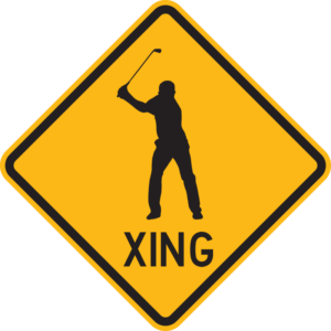 Golf XING Sign