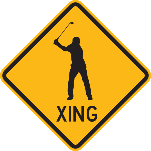 Golf XING Sign