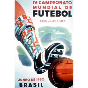 Featuring the vintage poster image with the leg of a player kicking a soccer ball.