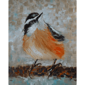 Bird Painting - Arrival Time , A painting of a white