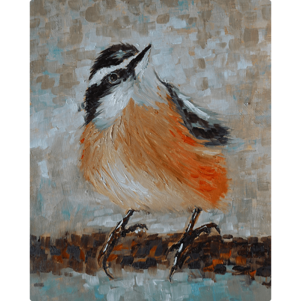 Bird Painting - Arrival Time , A painting of a white