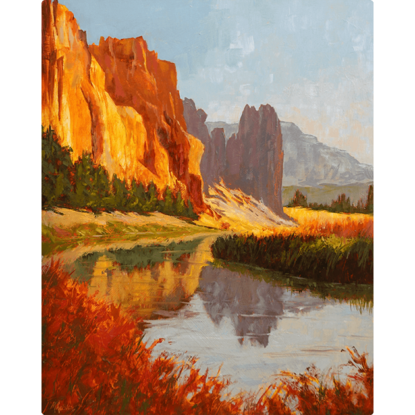 Smith Rock - Walk My Way. Walk My Way an oil painting of Smith Rock