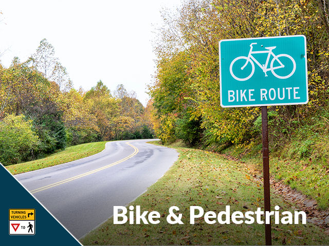bike and pedestrian signs