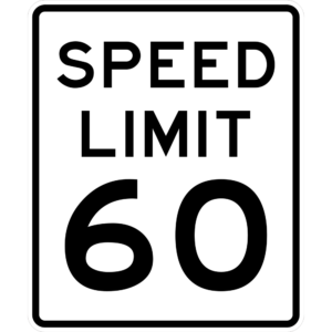 R2-1 Speed Limit 60 sign in black text.