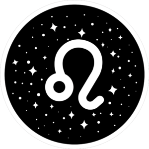 Leo Sign in black and white.