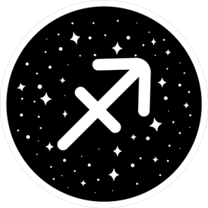 Sagittarius Sign in black and white.
