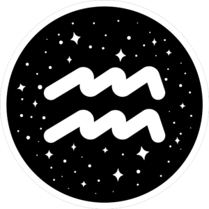 Aquarius Sign in black and white.