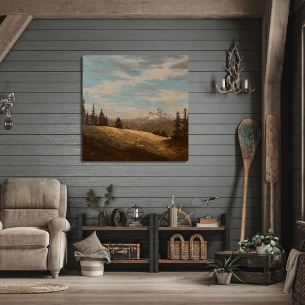 Never Too Late to Dance print hanging on a living room wall.